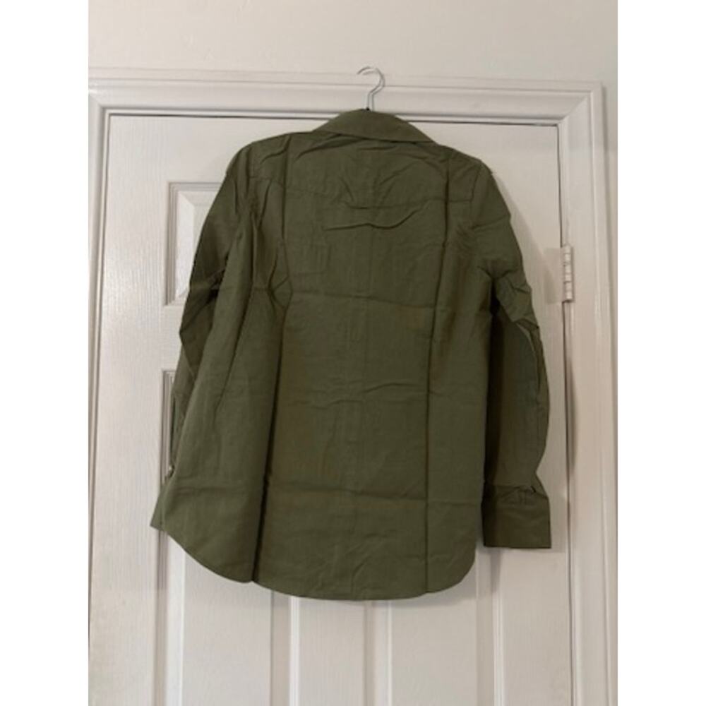 tuckernuck olive steele button up collared shirt women size small - Picture 6 of 10